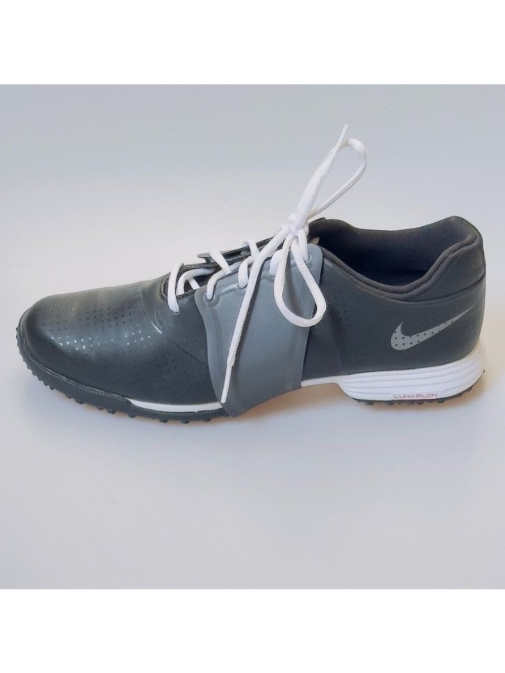 NIKE LUNARLON Women's Shoes Golf Black Blue Grey White Laces Size 7.5 - Picture 4 of 10